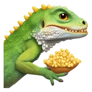 Lizard eating popcorn sticker