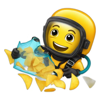 Scuba Diver enjoying chips and salsa sticker