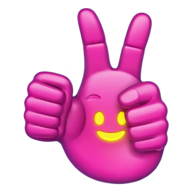 Produce a neon style emoji of a thumbs-up hand gesture. sticker
