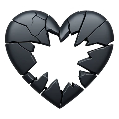 Broken black heart sticker