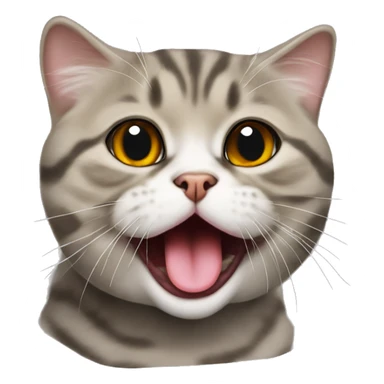 Scottish fold tabby cat with tongue sticking out sticker