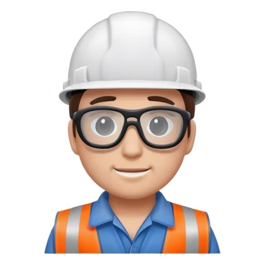 construction worker with safety glasses sticker