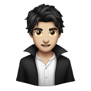 teen boy vampire with dark hair and white shirt sticker