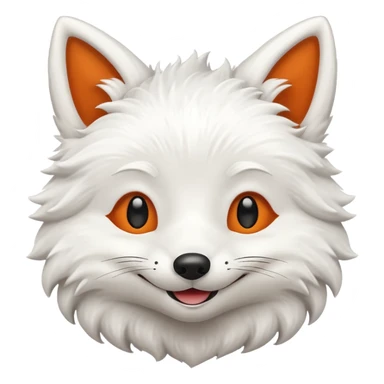 happy white fox sticker