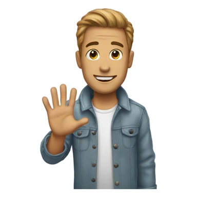 A guy waving bye sticker