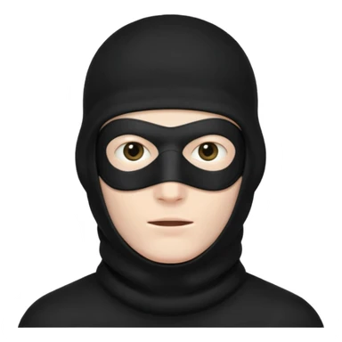 man in black balaclava with no eyes and mouth  sticker