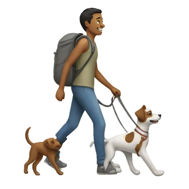 human walking the dog sticker