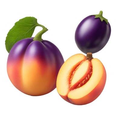 peach with eggplant sticker