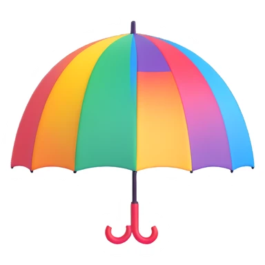 umbrella with rainbow colors sticker
