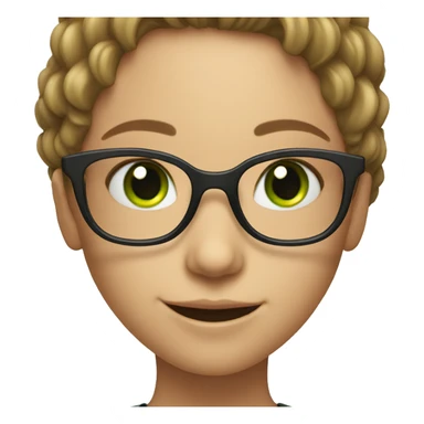 smiling girl with glasses with green eyes sticker