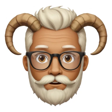 man with goat horn and eyeglasses sticker