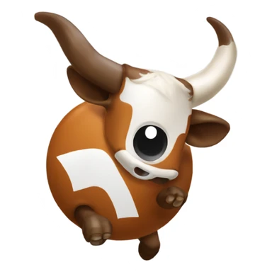 Longhorn mascot attacking a buckeye sticker