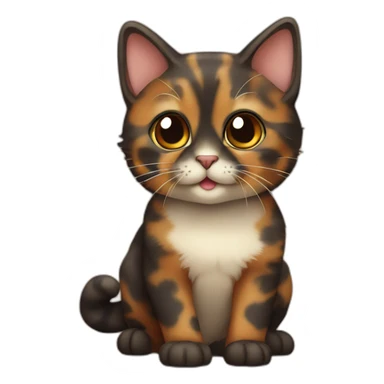 cute tortoiseshell cat sticker