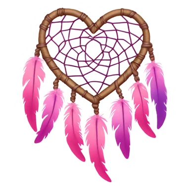 Pink ombre heart shaped dream catcher  sticker