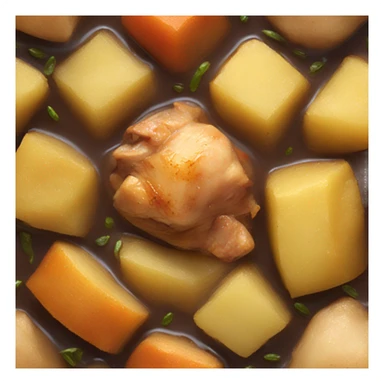 chicken chunk stew with cubed potatoes sticker