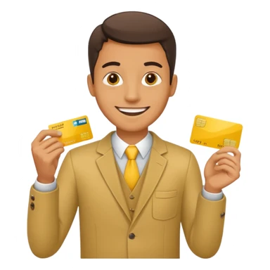 man with yellow debit card sticker