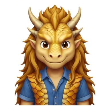 long hair dragon with shirt sticker