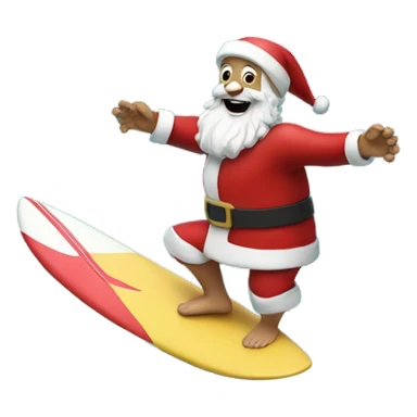 Surfing Santa sticker