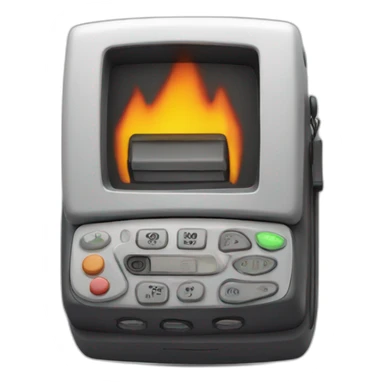 90s beeper on fire sticker
