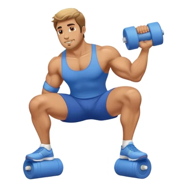buff guy blue shorts rolling on foam-roller sticker