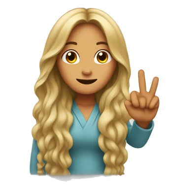 long haired woman showing 2 fingers in the middle  sticker