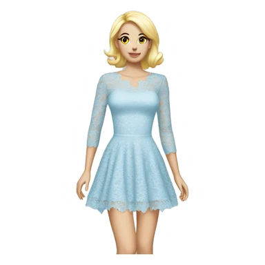 Coquette light blue lace dress  sticker