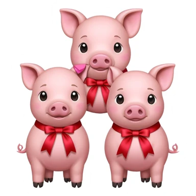 6 pigs with ribbons sticker