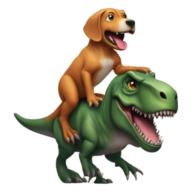 T-Rex riding a dog sticker