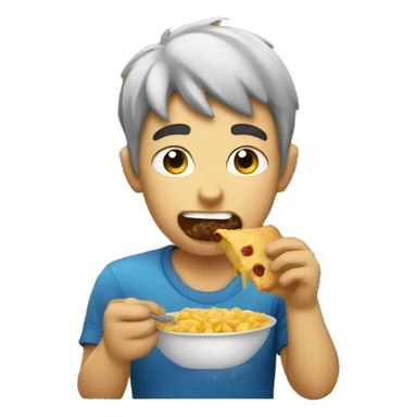 boy who is eating like he never ate  sticker