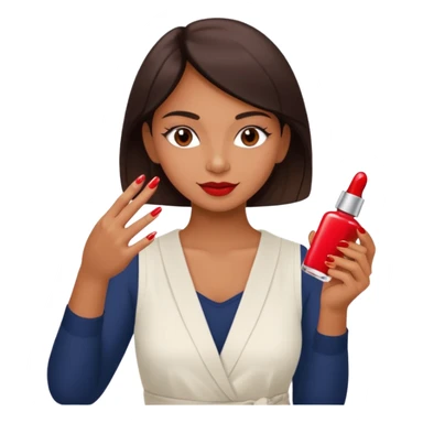 carita pintandose las uñas sticker