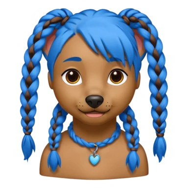blue haired dog with braids sticker