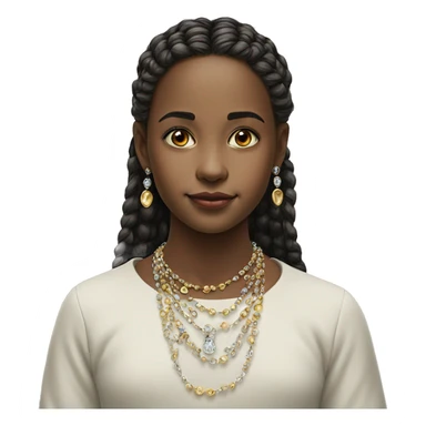 realistic portrait of girl with jewelry genervter Gesichtsausdruck sticker