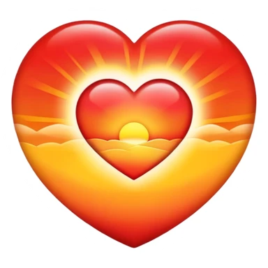 Heart with sunrise without sun sticker