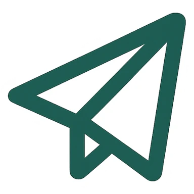 minimalist Telegram logo, only dark green paper plane icon, no background, no other colors sticker