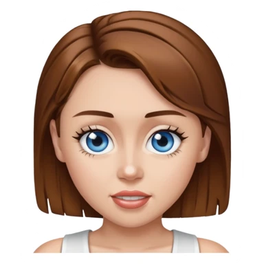 Miley Cyrus with blue eyes, brown hair sticker
