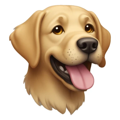 shaggy grinning Labrador-colored dog sticker
