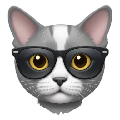 Munchkin cat all gray with sunglasses sticker