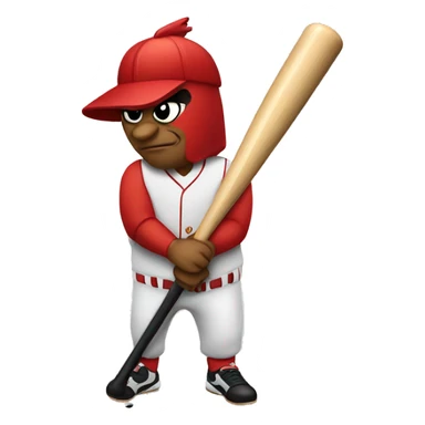 Cardinal with baseball bat sticker