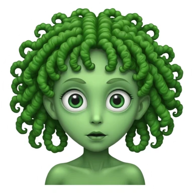 curly hair alien sticker