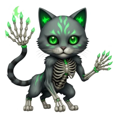 cat hades has death powers. dynamic pose sticker