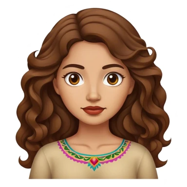 Mujer ondulada morena clara mexicana  sticker