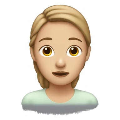 Woman Breathe after crying with watery eyes with light brown hair sticker