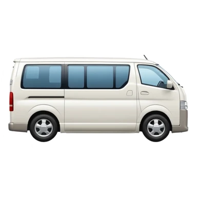 3D emoji of a Peruvian urban white toyota hiace sticker