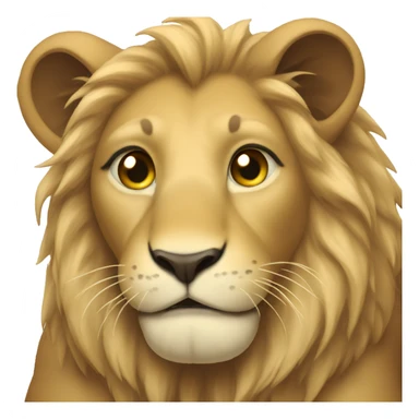 Young lion holding a big LOVE sticker