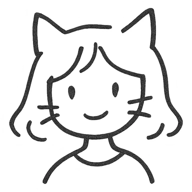 cat girl, minimal, expressive, cat ears, simple lines sticker