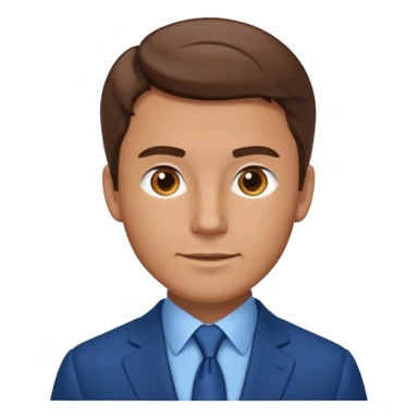 adult white man with brown hair in blue elegant suit sticker