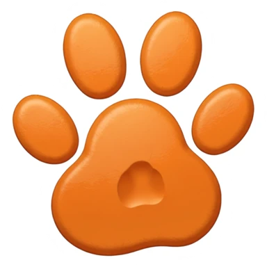 a light pastel orange pawprint sticker