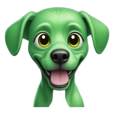 green alien dog sticker