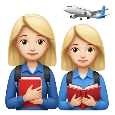 

Left: a stressed, sad student preparing for IELTS, holding books and coffee, tired face, exam stress.

Right: a happy confident student after IELTS, traveling abroad, airplane, university, freedom, smiling.

Style: emoji, clean, simple, white background. sticker