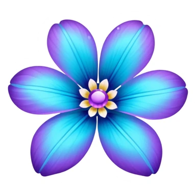 glitter purple and cian flower sticker